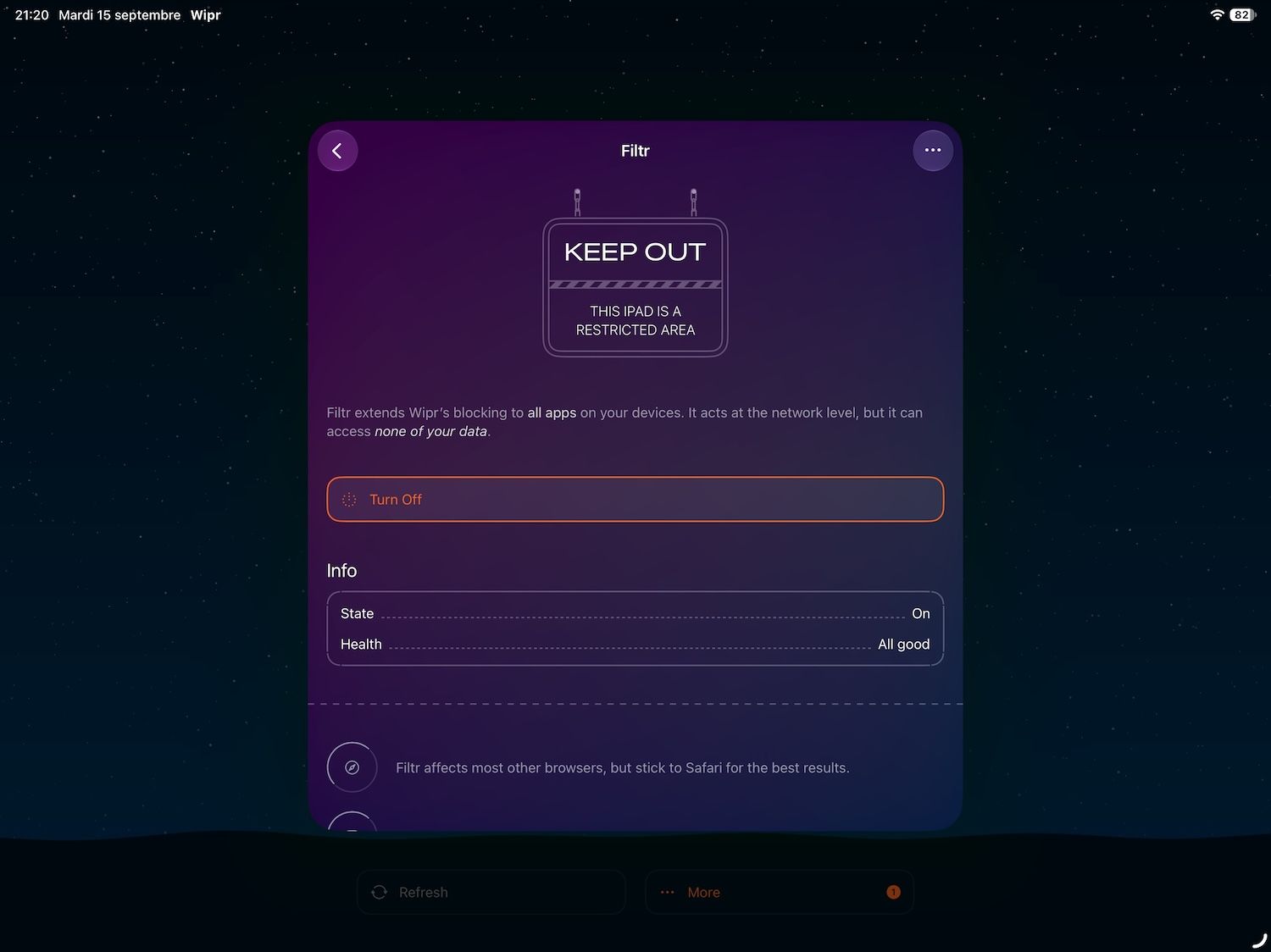 Filtr nouvelle app